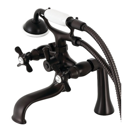 Kingston Brass KS248ORB Deck Mount Clawfoot Tub Faucet with Hand Shower, Oil Rubbed Bronze KS248ORB